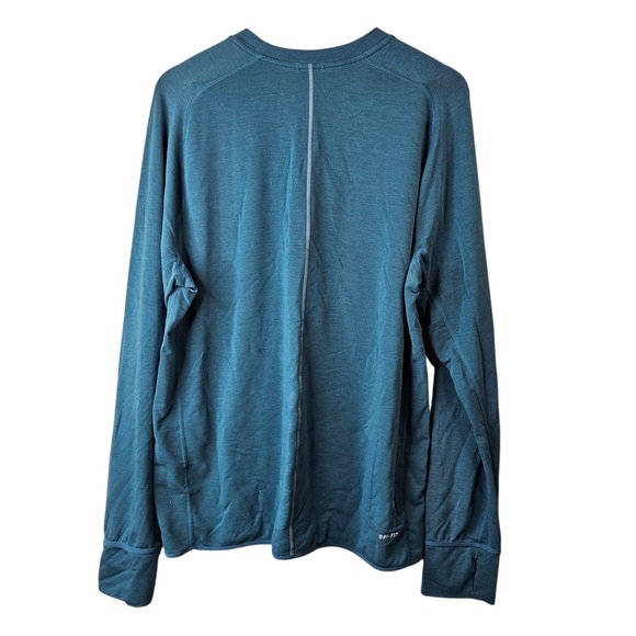 Nike Running Men's XL Dri-FIT Element Long Sleeve Shirt Teal Thumbholes - Picture 6 of 7